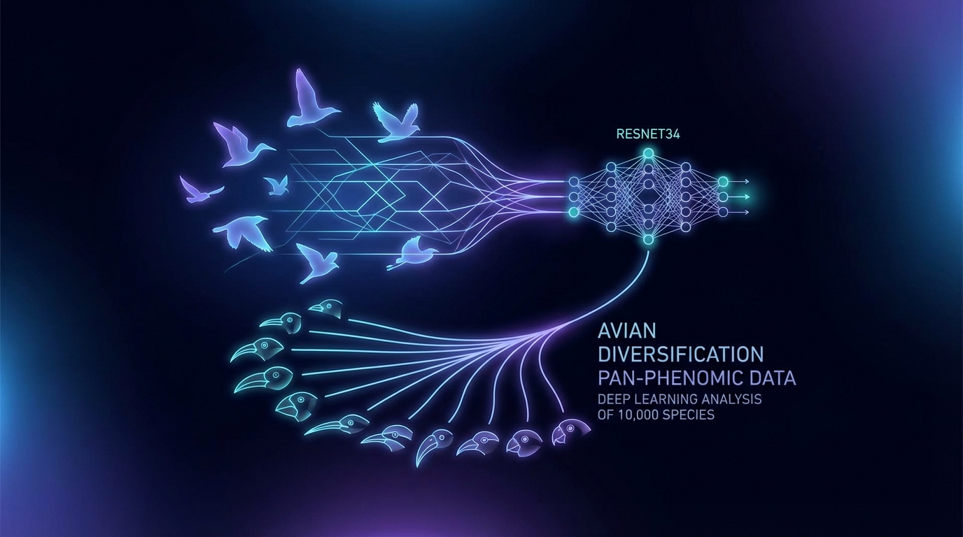 Deep-learning-based pan-phenomic data reveals the explosive evolution of avian visual disparity