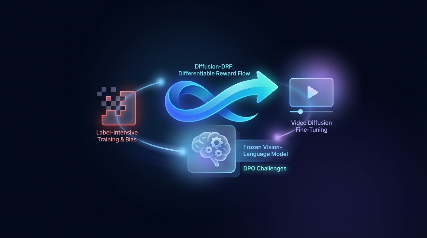 Diffusion-DRF: Differentiable Reward Flow for Video Diffusion Fine-Tuning