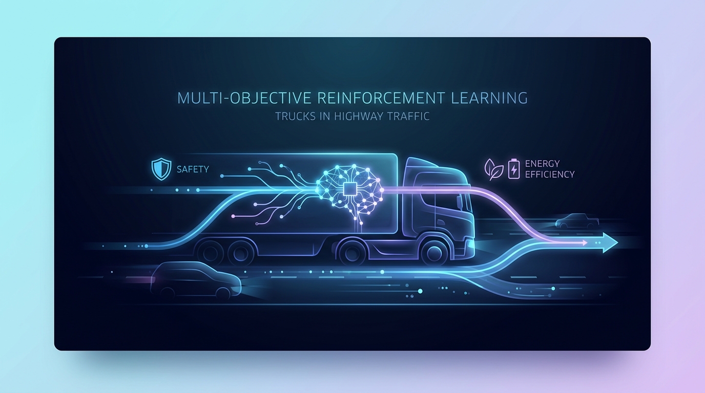 Multi-Objective Reinforcement Learning for Efficient Tactical Decision Making for Trucks in Highway Traffic